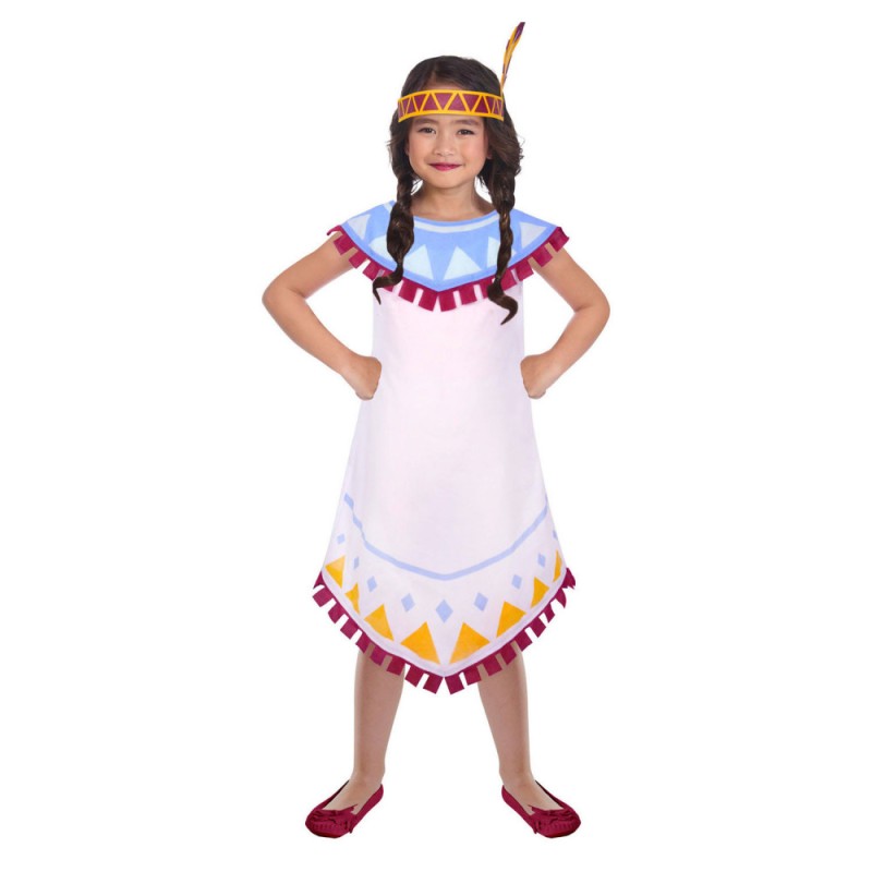 DEGUISEMENT ENFANT INDIENNE BLANCHE TOMAWAHAWK TAILLE 4 6 ANS