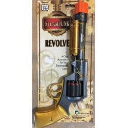 REVOLVER STEAMPUNK NOIR OR 30 CM