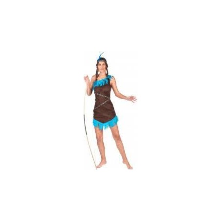 DEGUISEMENT INDIENNE MARRON ET BLEU  TAILLE M