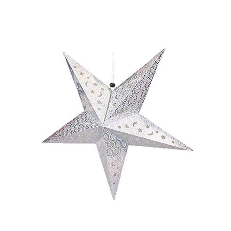 ETOILE A SUSPENDRE EN CARTON ARGENT 45 CM