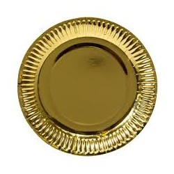 8 ASSIETTES RONDES OR 23 CM 