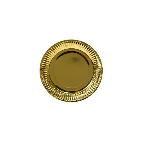 8 ASSIETTES RONDES OR 23 CM 