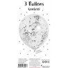 SACHET DE 3 BALLONS CONFETTIS ARGENT 2.5CM