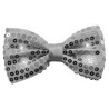 NOEUD PAPILLON PAILLETTE ARGENT AVEC LED 