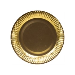 8 ASSIETTES RONDES OR 23 CM