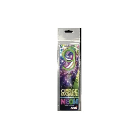CIERGES MAGIQUES NEON CHIFFRE 9