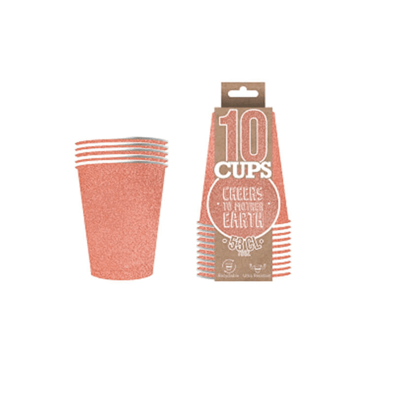 10 GOBELETS AMERICAINS SCINTILLANTS CARTON RECYCLABLE ROSE GOLD 53 CL 10 GOBELETS AMERICAINS SCINTILLANTS CARTON RECYCLABLE ROSE GOLD 53 CL