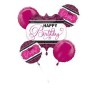 BOUQUET DE 5 BALLONS METALLIQUES HAPPY BIRTHDAY ROSE 