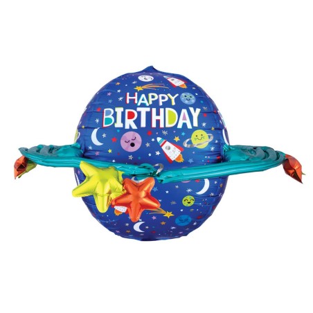 BALLON METALLIQUE ORBZ HAPPY BIRTHDAY ESPACE 73 CM 