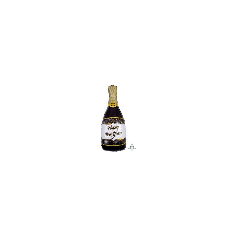 BALLON METALLIQUE BOUTEILLE DE CHAMPAGNE HAPPY NEW YEAR 36 X 91 CM BALLON METALLIQUE BOUTEILLE DE CHAMPAGNE HAPPY NEW YEAR 36 X 91 CM