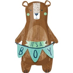 BALLON METALLIQUE OURS IT'S BOY 50 X 86 CM 