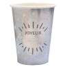 10 GOBELETS ARGENT JOYEUX ANNIVERSAIRE  BLANC ET NOIR
