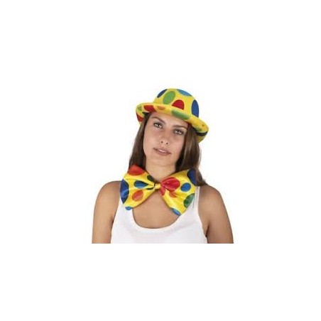 CHAPEAU MELON JAUNE A POIS 