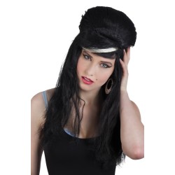 PERRUQUE POP STAR NOIRE FEMME AMY WHINEHOUSE