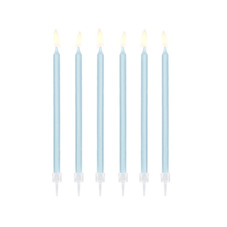 12 BOUGIES BLEU 14 CM 
