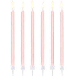 12 BOUGIES ROSE 14 CM 