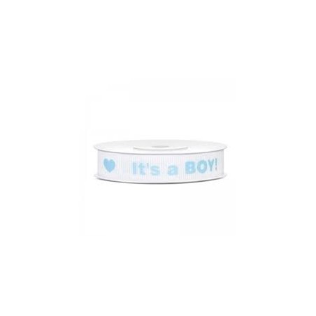 RUBAN TISSU BLANC IT'S A BOY 12 MM X 10 M 