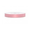 RUBAN SATIN ROSE A POIS BLANC 6 MM X 25 M