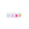 RUBAN TISSU BLANC AVEC COEURS MULTICOLORES IMPRIMES 12 MM X 10 M 