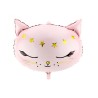 BALLON METALLIQUE TETE DE CHAT ROSE 50 X 40 CM 