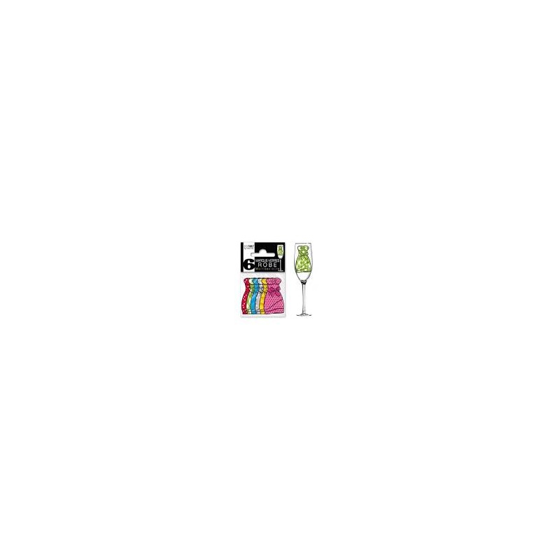 6 MARQUES VERRES ROBE MULTICOLORES 6 MARQUES VERRES ROBE MULTICOLORES