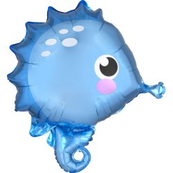 BALLON METALLIQUE HIPPOCAMPE 48 X 53 CM 