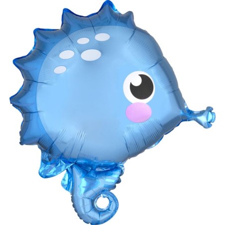 BALLON METALLIQUE HIPPOCAMPE 48 X 53 CM 