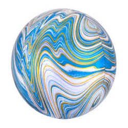 BALLON METALIQUE ORBZ MARBRE BLEU 38 X 40 CM