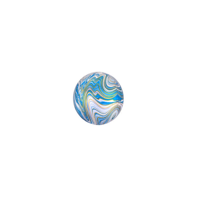 BALLON METALIQUE ORBZ MARBRE BLEU 38 X 40 CM