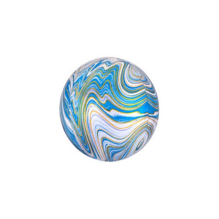 BALLON METALIQUE ORBZ MARBRE BLEU 38 X 40 CM