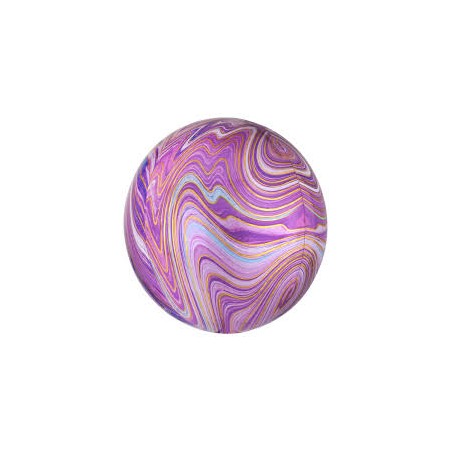 BALLON METALIQUE ORBZ VIOLET ROSE 38 X 40 CM