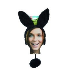 KIT SERRE-TETE ET QUEUE LAPIN NOIR 