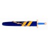 EPEE EN BOIS  ET FOURREAU LANCELOT BLEU ET JAUNE 60 CM