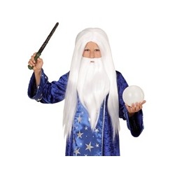 PERRUQUE + BARBE BLANCHE DE MERLIN ENFANT