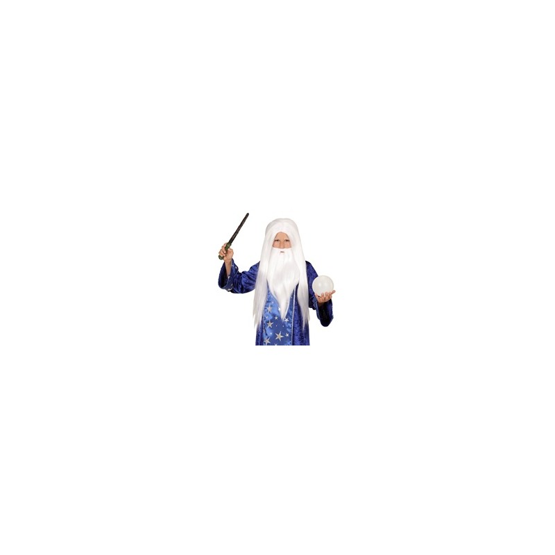 PERRUQUE + BARBE BLANCHE DE MERLIN ENFANT PERRUQUE + BARBE BLANCHE DE MERLIN ENFANT