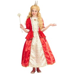 DEGUISEMENT ROBE AVEC CRINOLINE REINE ROUGE TAILLE 140