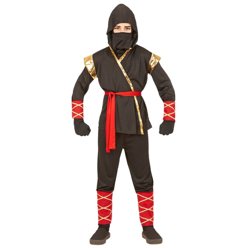 DEGUISEMENT NINJA NOIR OR ET ROUGE TAILLE 128 DEGUISEMENT NINJA NOIR OR ET ROUGE TAILLE 128