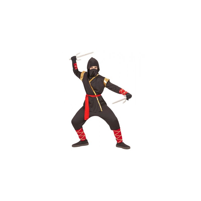 DEGUISEMENT NINJA NOIR OR ET ROUGE TAILLE 140 DEGUISEMENT NINJA NOIR OR ET ROUGE TAILLE 140