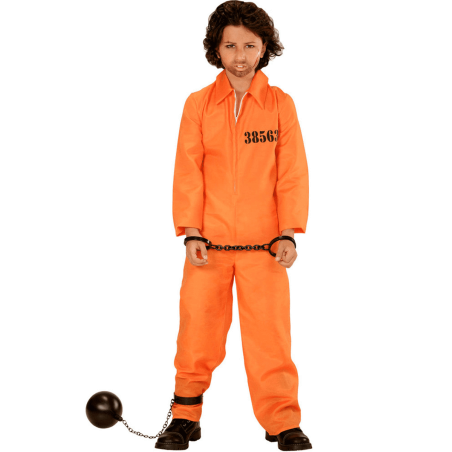 DEGUISEMENT PRISONNIER DETENU ORANGE TAILLE 140