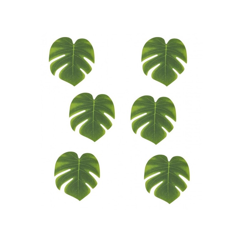 LOT 6 FEUILLES TROPICALES 15 X 12 CM LOT 6 FEUILLES TROPICALES 15 X 12 CM