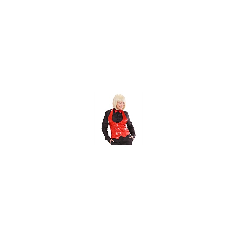DEGUISEMENT GILET EN PAILLETTES FEMME ROUGE TAILLE M/L DEGUISEMENT GILET EN PAILLETTES FEMME ROUGE TAILLE M/L