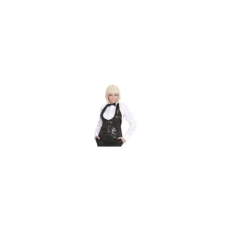 DEGUISEMENT GILET EN PAILLETTES FEMME NOIR TAILLE M/L DEGUISEMENT GILET EN PAILLETTES FEMME NOIR TAILLE M/L