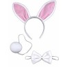 KIT LAPIN BLANC ( SERRE-TETE OREILLE, QUEUE, NOEUD PAPILLON )