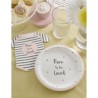12 ASSIETTES CARTON BORN TO BE LOVED ROSE 18 CM