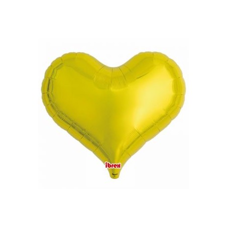 BALLON METALLIQUE COEUR  JELLY OR 63 CM