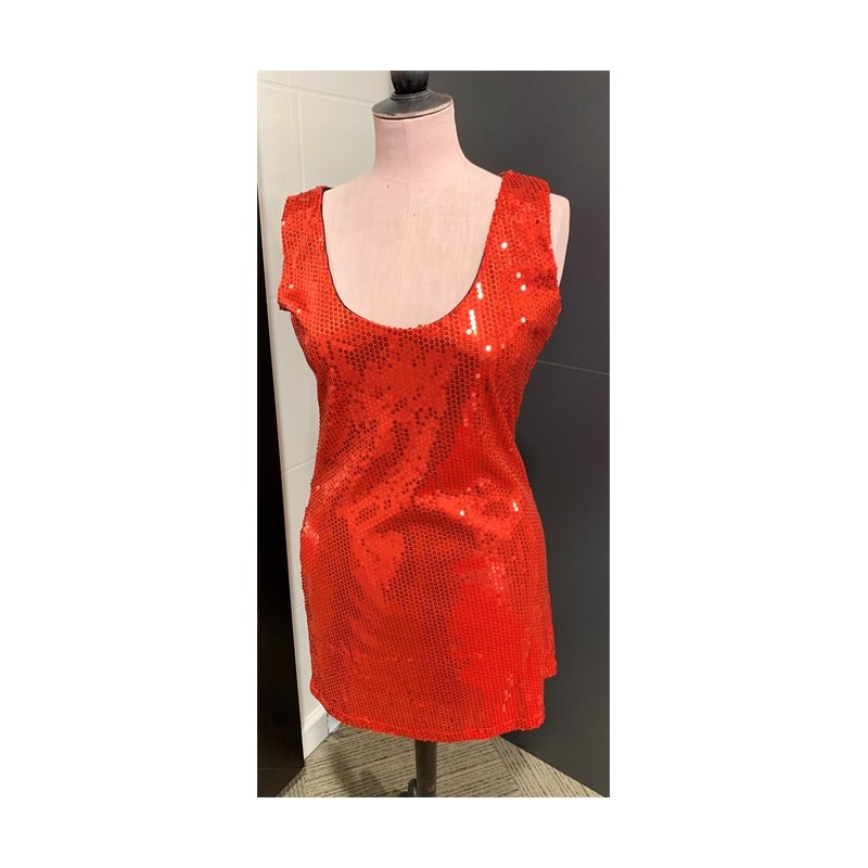 DEGUISEMENT ROBE PAILLETTE OU SEQUIN DISCO ROUGE TAILLE 42 DEGUISEMENT ROBE PAILLETTE OU SEQUIN DISCO ROUGE TAILLE 42
