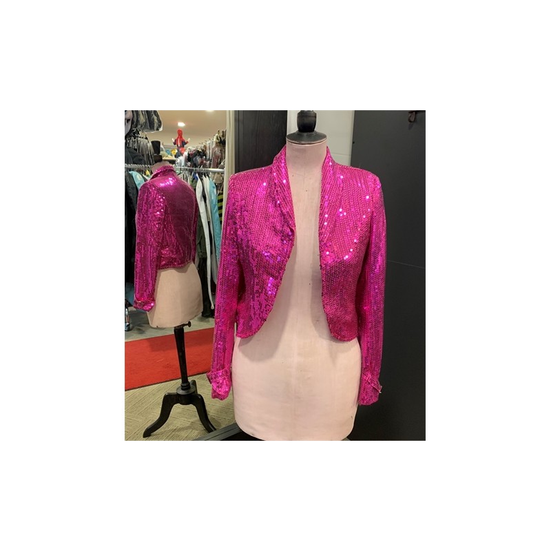 DEGUISEMENT VESTE A SEQUIN ROSE FUSCHIA DISCO FEMME TAILLE 42 DEGUISEMENT VESTE A SEQUIN ROSE FUSCHIA DISCO FEMME TAILLE 42