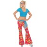 DEGUISEMENT HIPPIE PANTALON ROSE FLEURS 