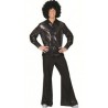 DEGUISEMENT PANTALON VELOURS NOIR BRILLANT TAILLE UNIQUE 