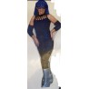 DEGUISEMENT ENSEMBLE PERLE DISCO BLEU TAILE UNIQUE 